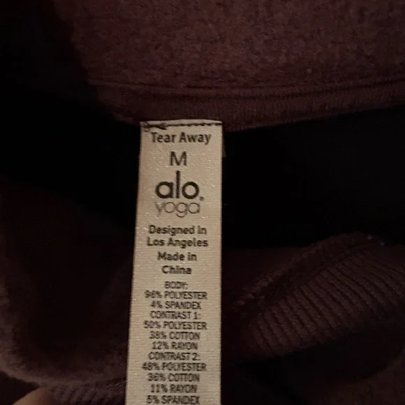 Alo Yoga Luxe Velour Hoodie Raisin Medium NWOT - Picture 3 of 5